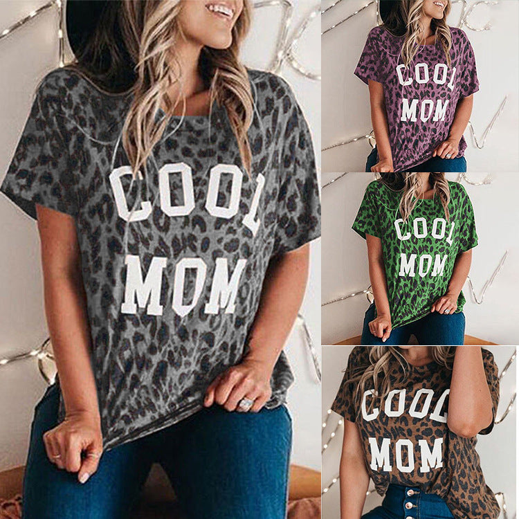 women's clothing short-sleeved top round neck loose T-shirt