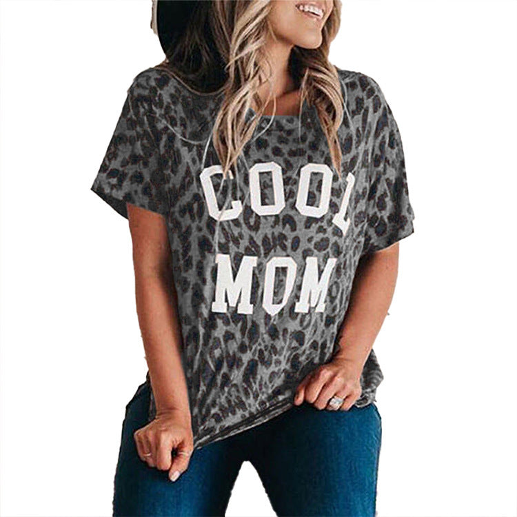 women's clothing short-sleeved top round neck loose T-shirt